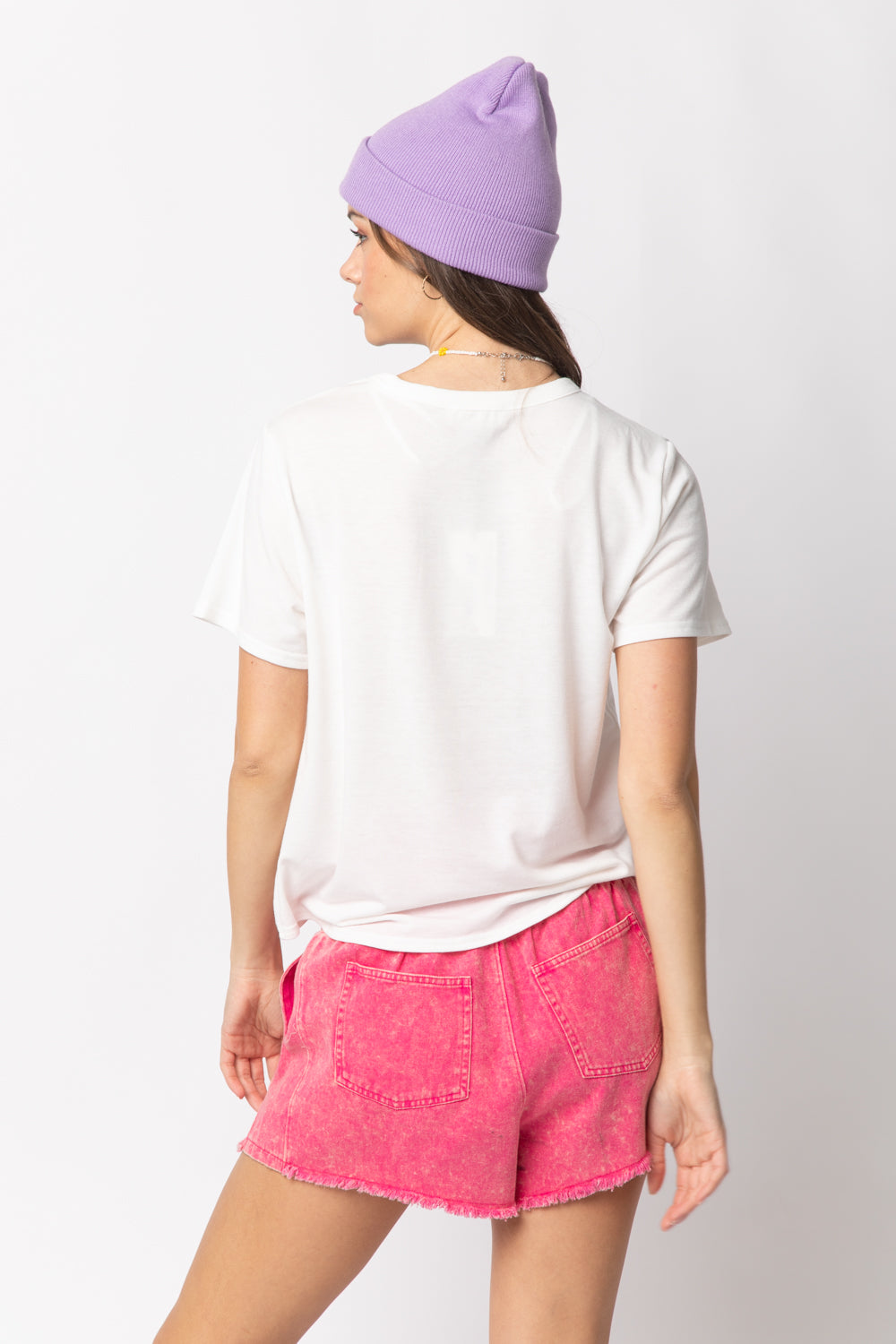 Women Short Sleeve Twisted Hem Knit Top