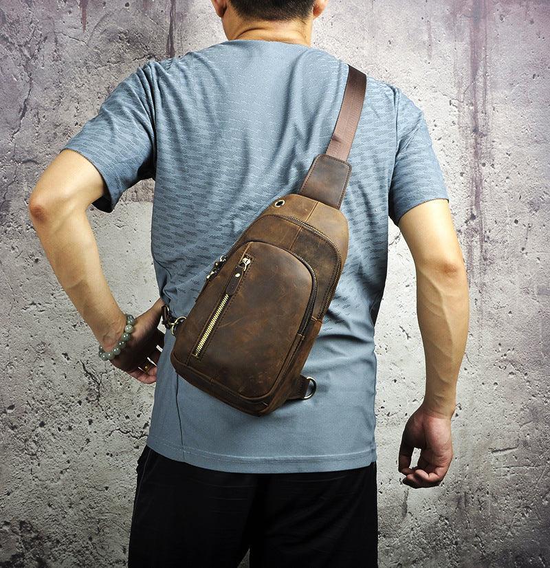 Crazy Horse Leather Cowhide Men's Vintage Bag - Hatuti