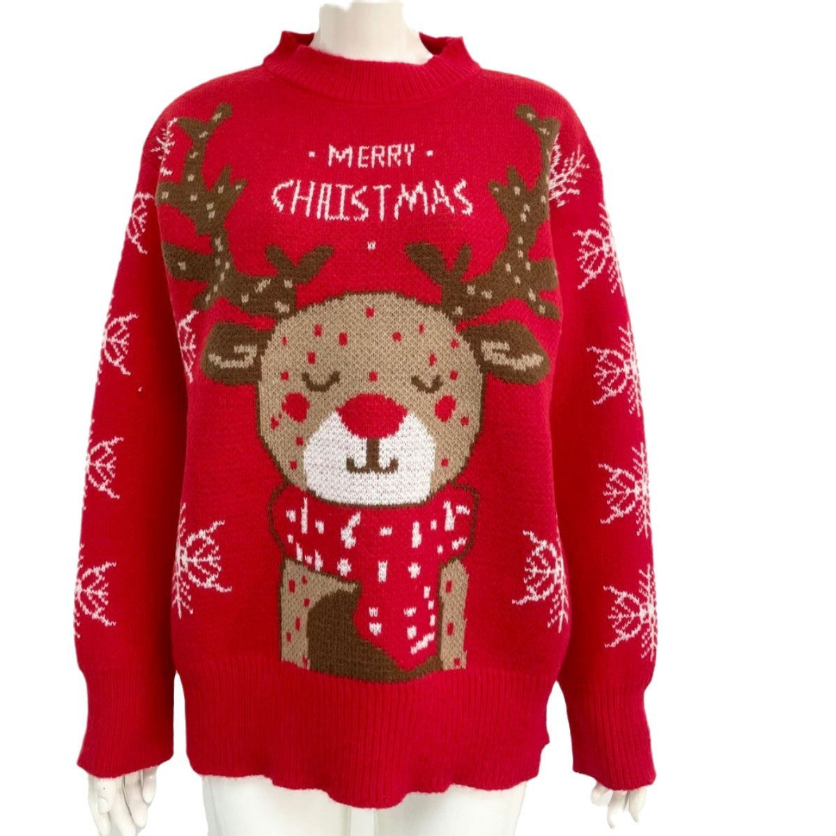 Christmas Snowflake Jersey Women's Elk Jacquard Sweater Top