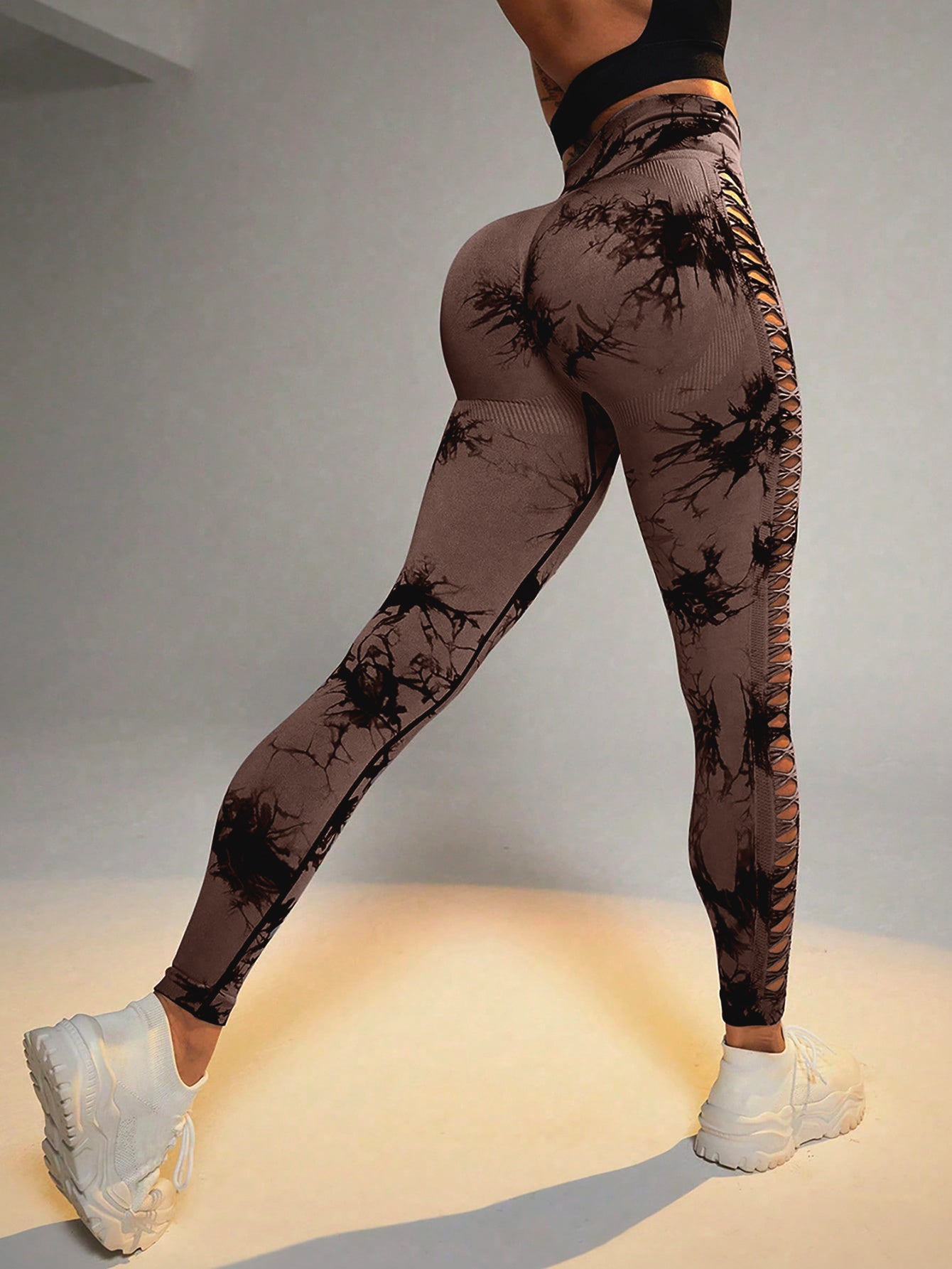 2 Pack Tie-dye High-waist Butt-lifting Women's Fitness Pants