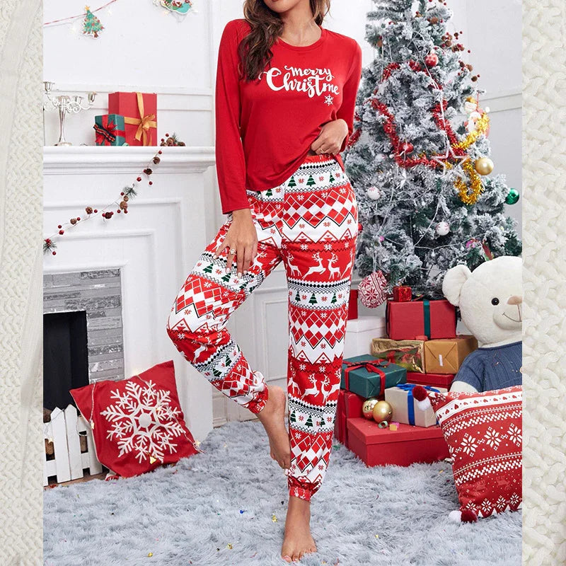 Women's Christmas Pajama Set Long Sleeve Home Wear