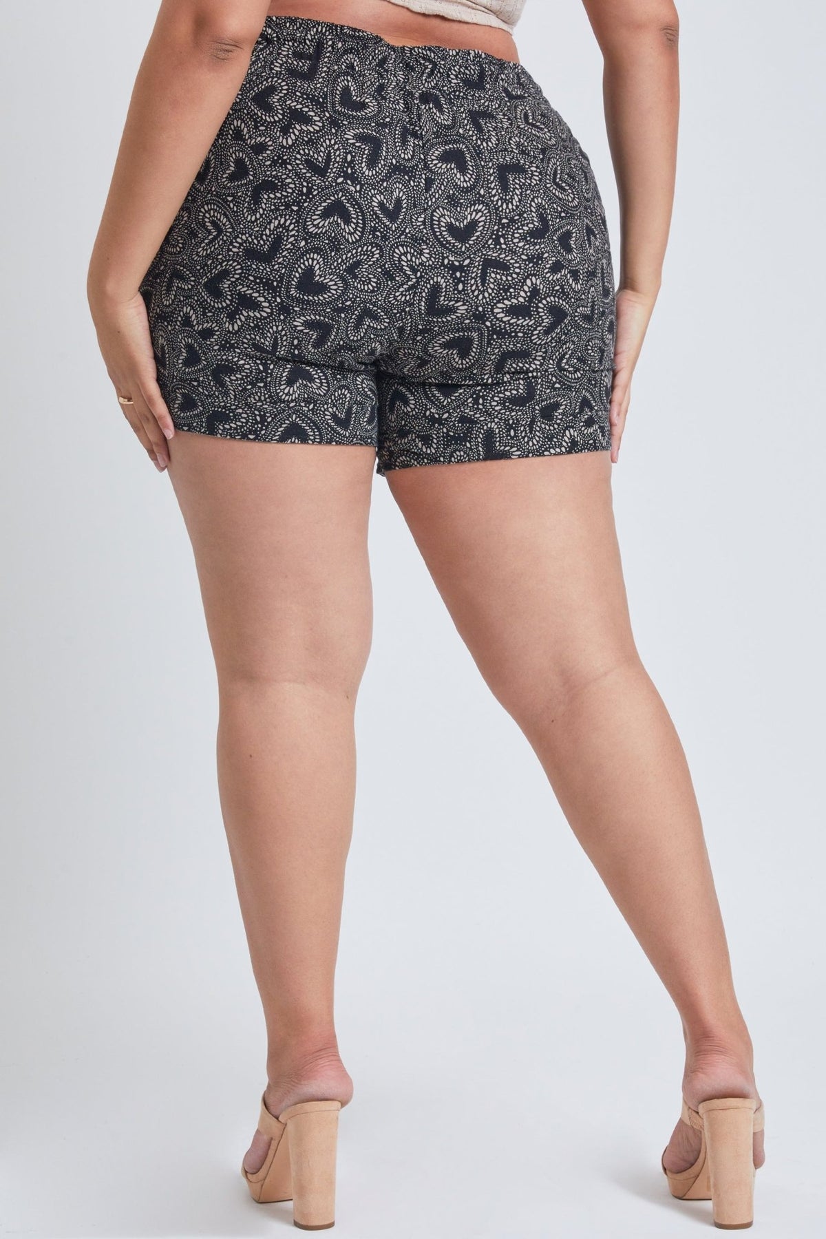 Women Plus Size Drawstring Waistband Linen Shorts With Porkchop Pockets