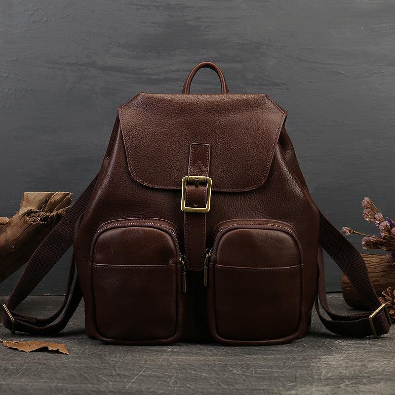 New Genuine Leather Retro Large Capacity Women's Backpack - Hatuti