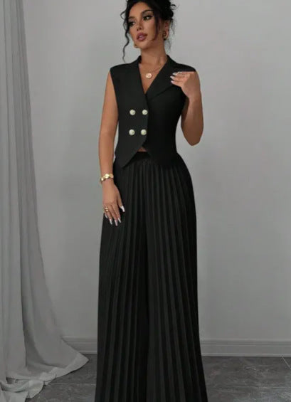 Summer Sleeveless Suit Fashion Lapel