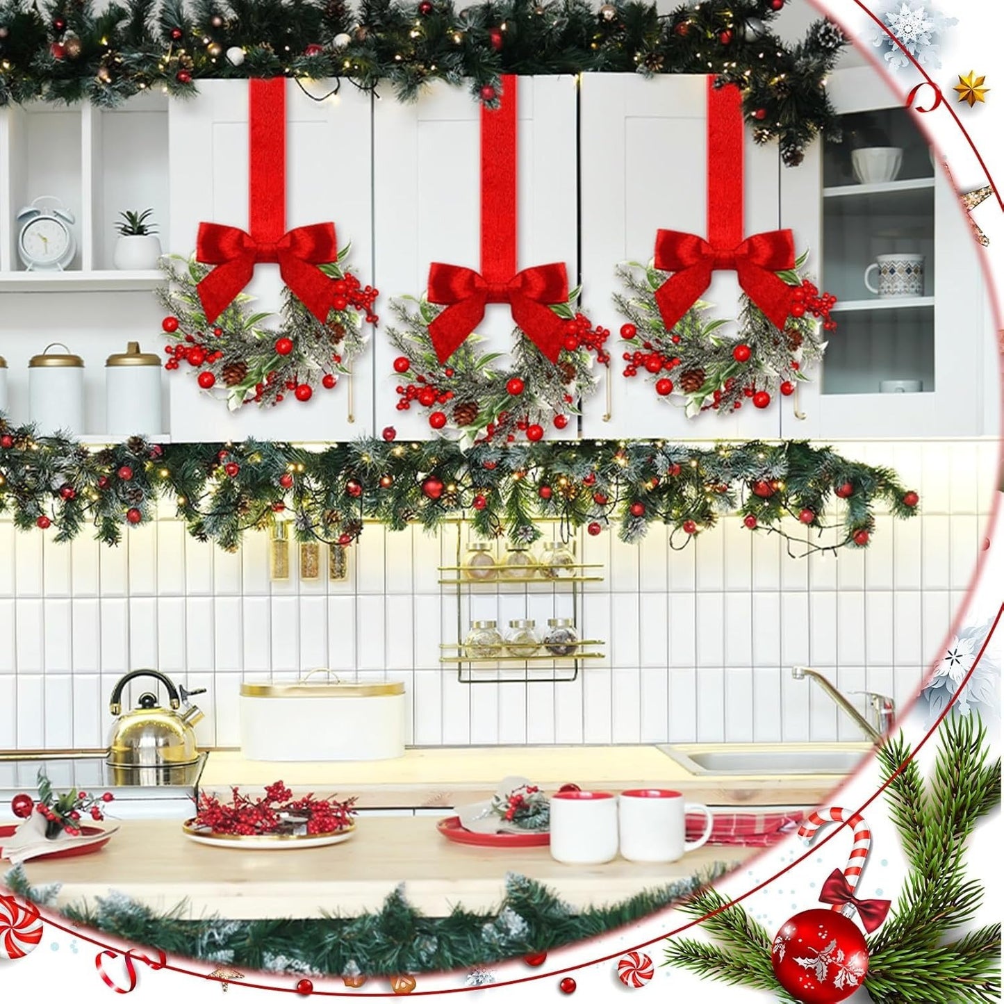 Home Decorative Bowknot Ribbon Christmas Garland