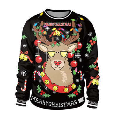 Ugly Christmas Sweater For gift Santa Elf Funny Pullove