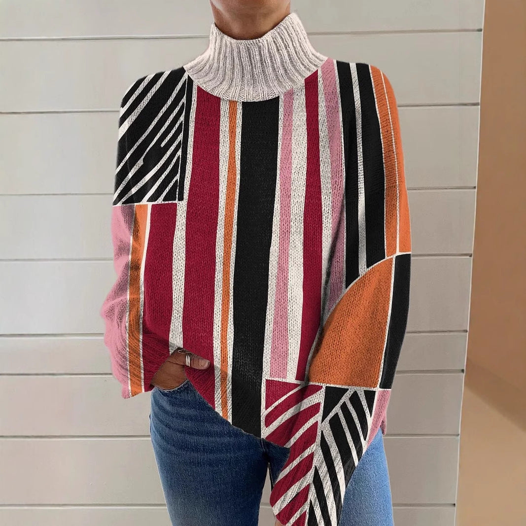 Christmas Women's Printed Wear Turtleneck Sweater