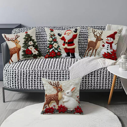 Christmas Cover Festival Elk Rabbit Decoration Sofa Atmosphere Decoration Linen Pillow