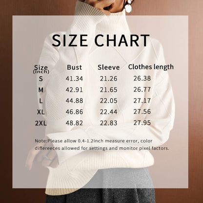 Women's Mock Neck Pullover - 2025 Fall Winter Loose Fit Long Sleeve Sweater, Solid Color Casual Knit Top