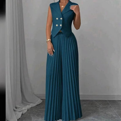 Summer Sleeveless Suit Fashion Lapel