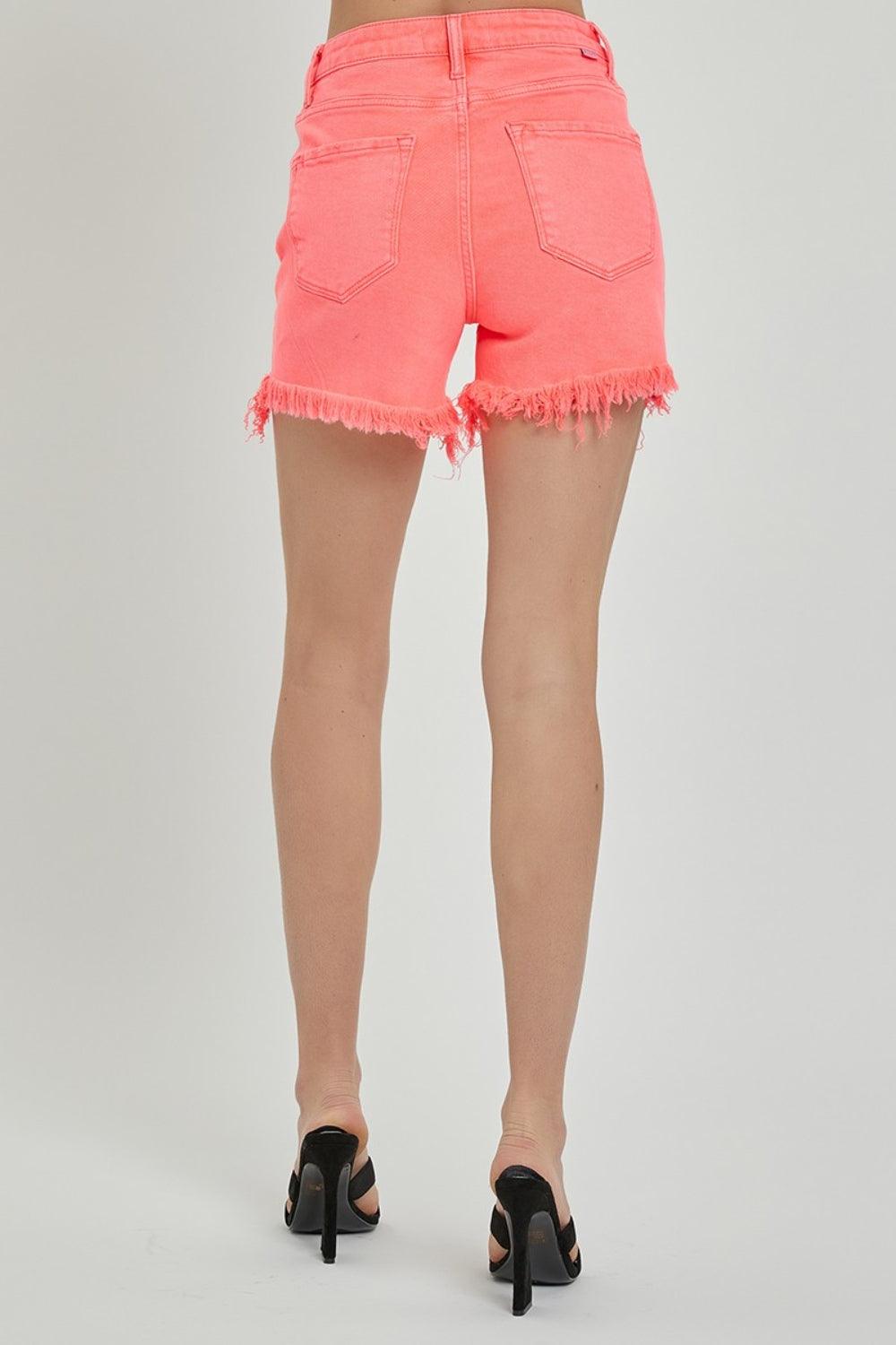 RISEN Raw Hem Asymmetrical Waist Denim Shorts - Hatuti