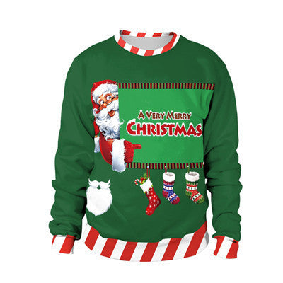 Ugly Christmas Sweater For gift Santa Elf Funny Pullove