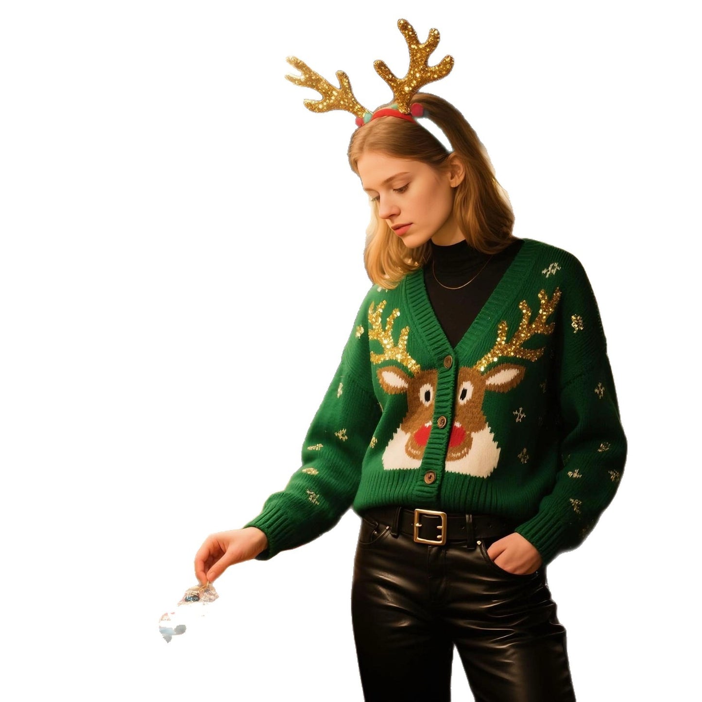 Christmas Sweater Women's Cardigan Deer Autumn And Winter