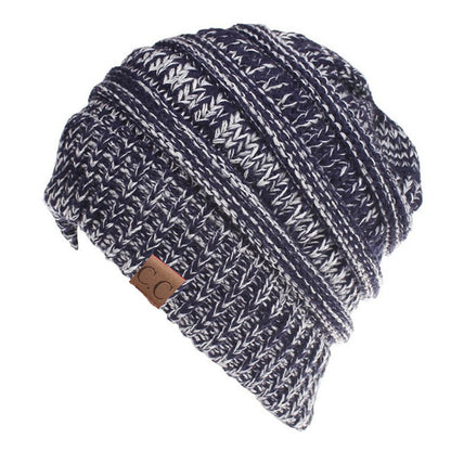 Ponytail Patch Knitted Winter Hat