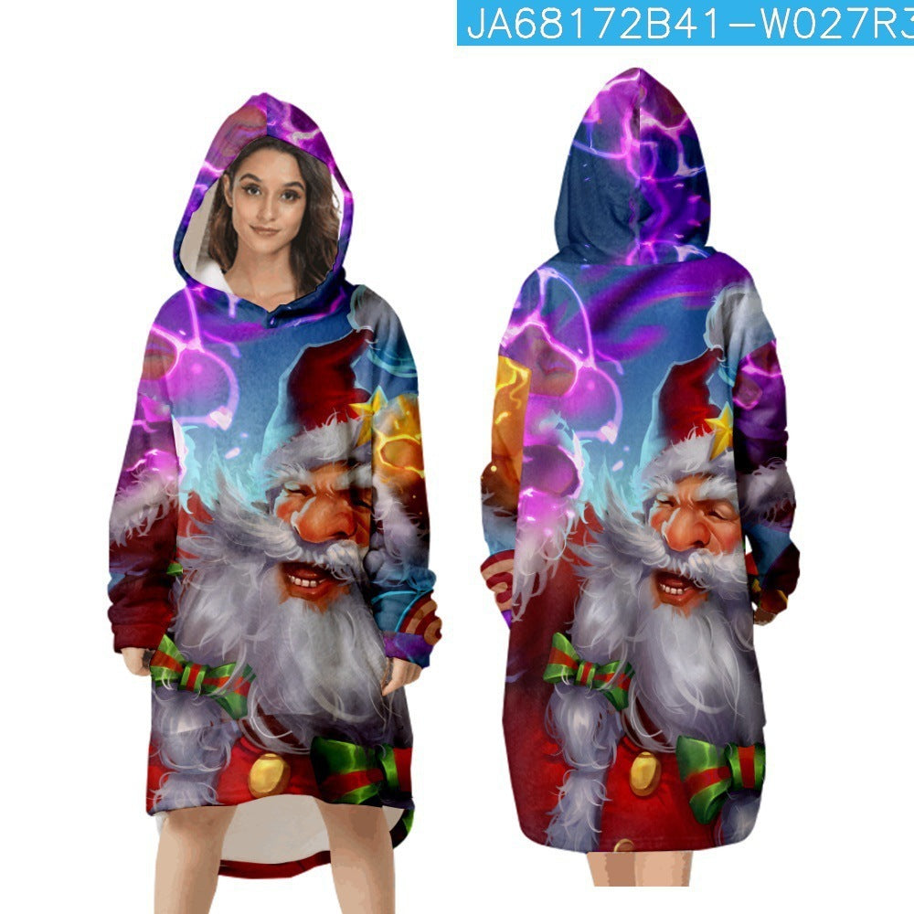 Green Fur Monster Christmas 3D Digital Printing Home Blanket Sweater