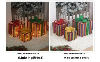 Led Christmas Gift Box Three-piece Set Lighting Chain Scene Layout Decorative Lights