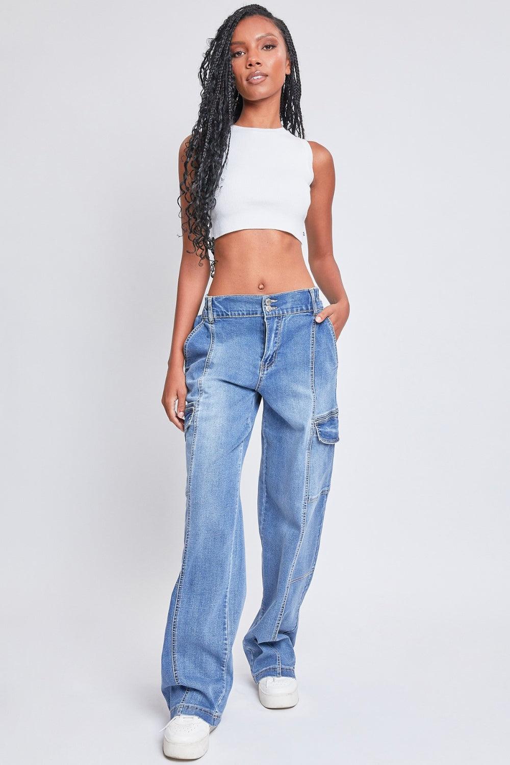 YMI Jeanswear High-Rise Straight Cargo Jeans - Hatuti