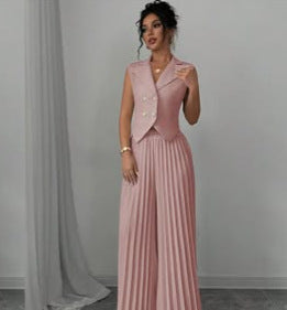 Summer Sleeveless Suit Fashion Lapel