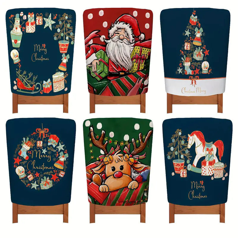 Home Festival Christmas Printing Atmosphere Chair Cover