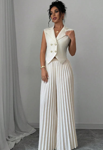 Summer Sleeveless Suit Fashion Lapel