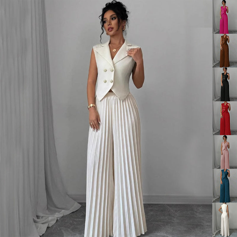 Summer Sleeveless Suit Fashion Lapel