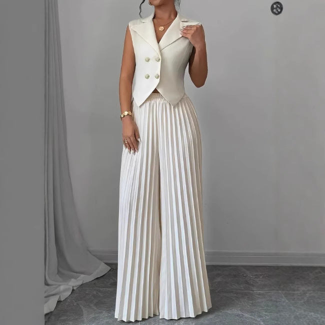 Summer Sleeveless Suit Fashion Lapel