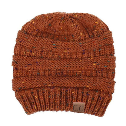 Ponytail Patch Knitted Winter Hat