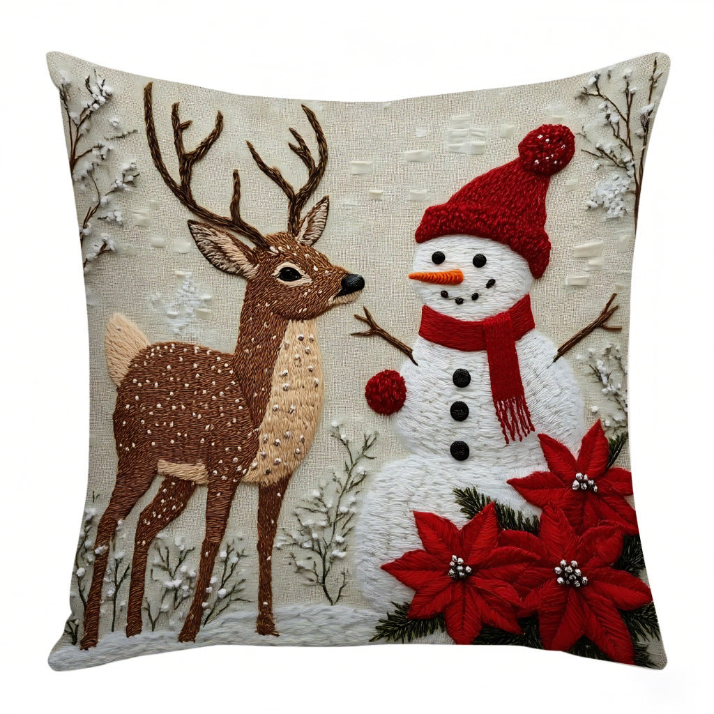 Christmas Cover Festival Elk Rabbit Decoration Sofa Atmosphere Decoration Linen Pillow