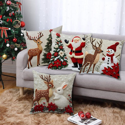 Christmas Cover Festival Elk Rabbit Decoration Sofa Atmosphere Decoration Linen Pillow