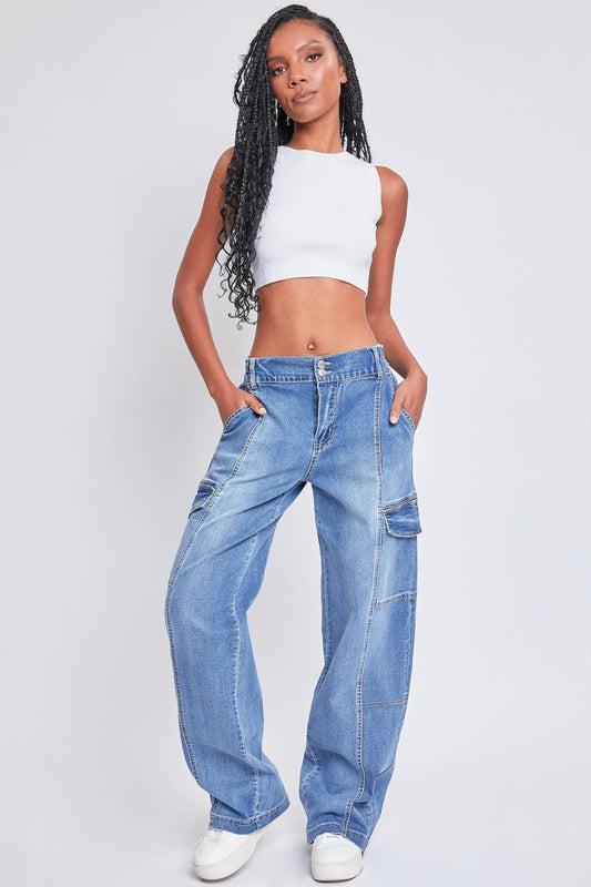 YMI Jeanswear High-Rise Straight Cargo Jeans - Hatuti