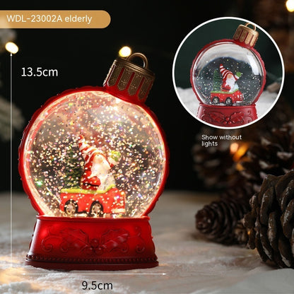 LED Luminous Christmas Figurines - Glowing Holiday Scene Decorations | Battery-Powered Flame Light Effect