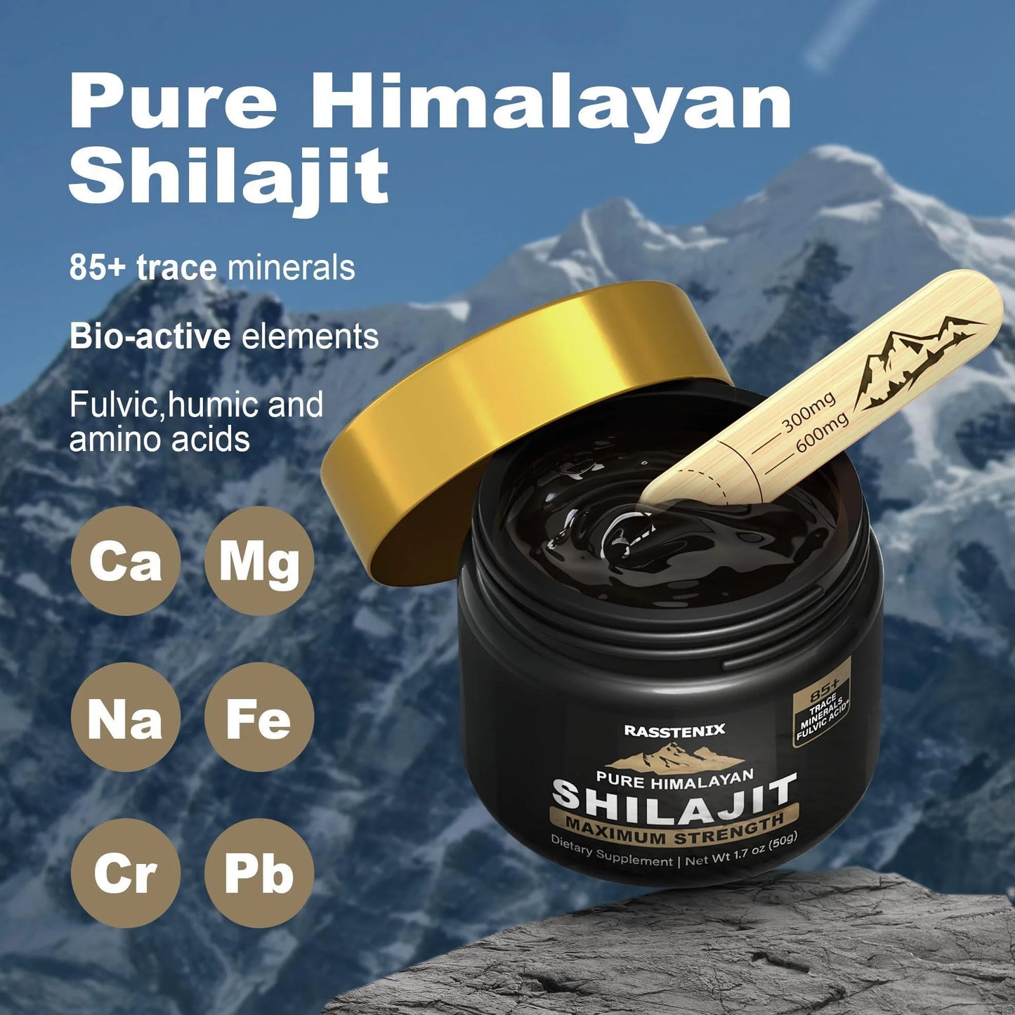 Shilajit Pure Himalayan Organic Shilajit Resin for Energy Maximum Potency