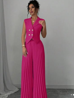 Summer Sleeveless Suit Fashion Lapel