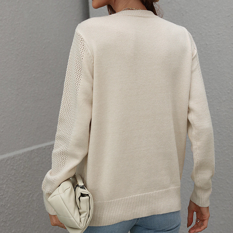 Women's Fringe Tassel Sweater - Casual Long Sleeve Crewneck Knit Pullover For Fall