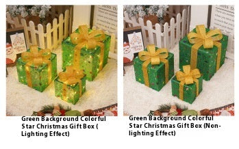 Led Christmas Gift Box Three-piece Set Lighting Chain Scene Layout Decorative Lights