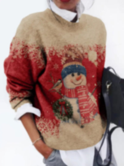 Women's Christmas Crew Neck Casual Sweater