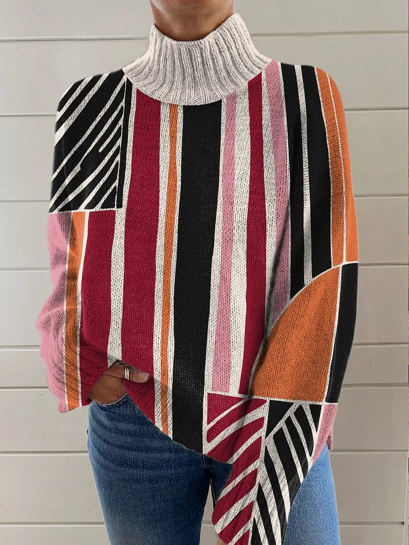 Christmas Women's Printed Wear Turtleneck Sweater