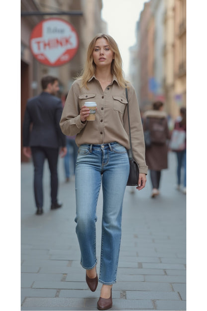 Judy Blue Full Size Run Vintage Wash Thermal Straight Jeans