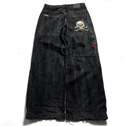 Loose Straight-Leg Jeans Retro Hip-Hop Gothic Street Clothing Casual Pants