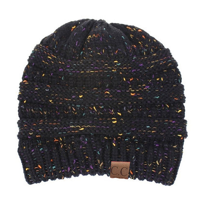 Ponytail Patch Knitted Winter Hat