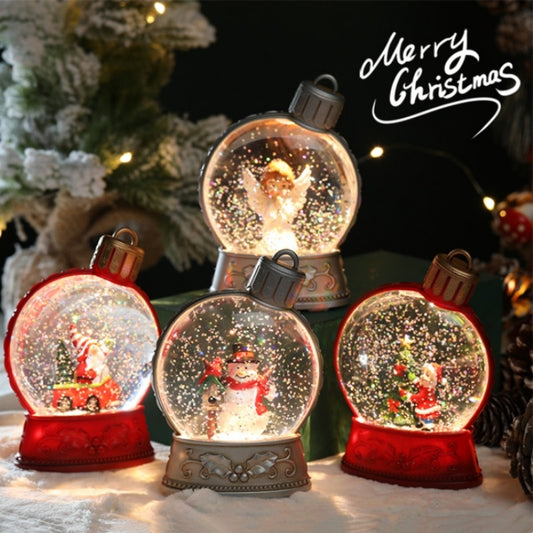 LED Luminous Christmas Figurines - Glowing Holiday Scene Decorations | Battery-Powered Flame Light Effect