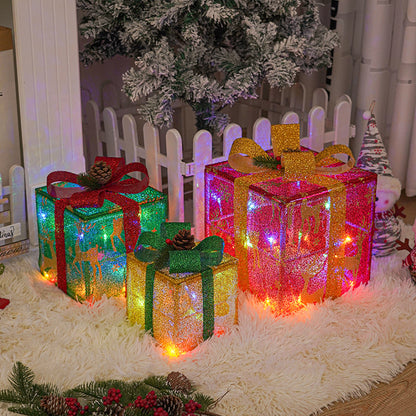 Christmas Gift Box Color Light Decor