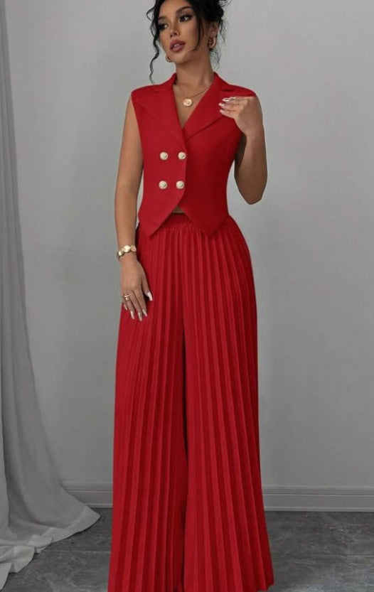 Summer Sleeveless Suit Fashion Lapel