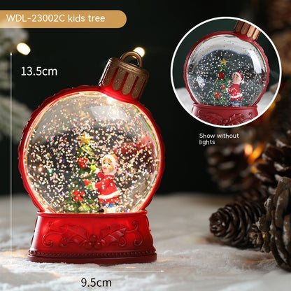LED Luminous Christmas Figurines - Glowing Holiday Scene Decorations | Battery-Powered Flame Light Effect