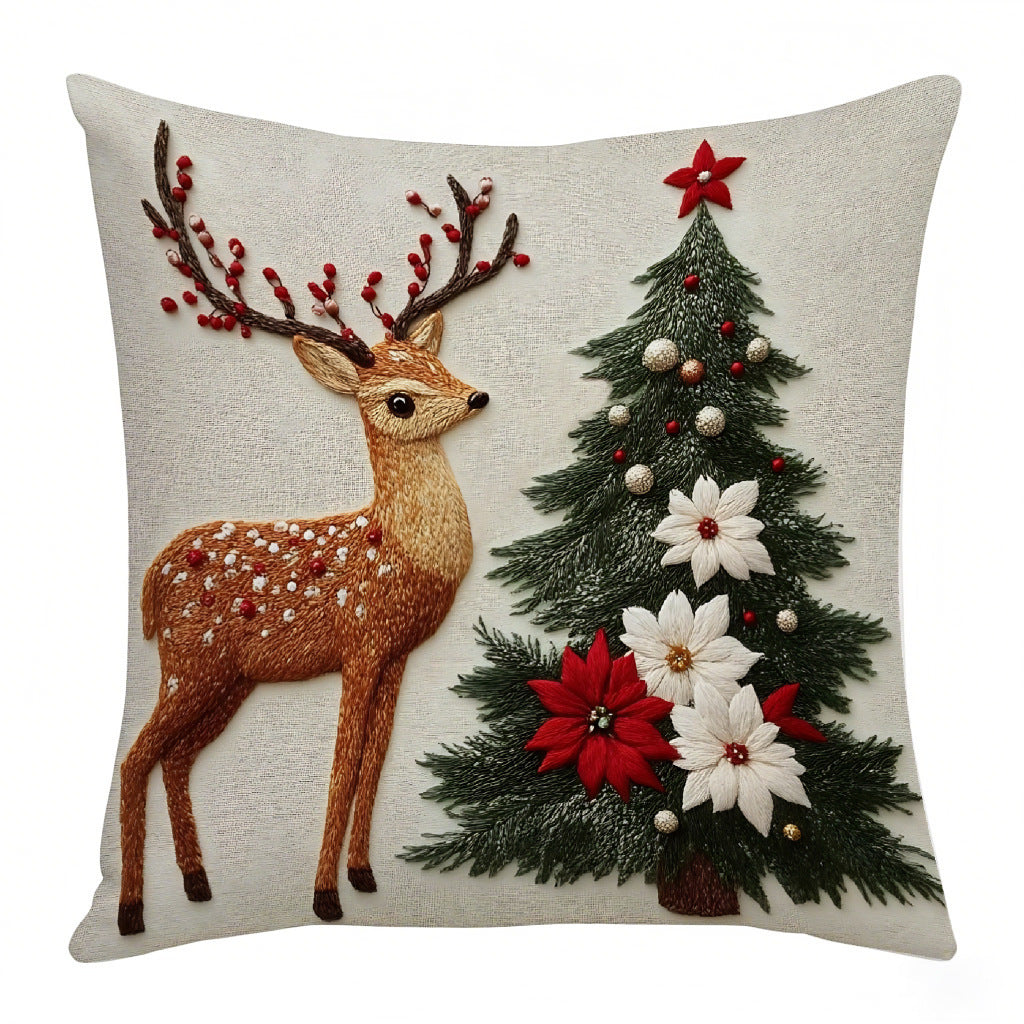 Christmas Cover Festival Elk Rabbit Decoration Sofa Atmosphere Decoration Linen Pillow