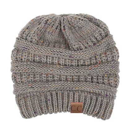 Ponytail Patch Knitted Winter Hat