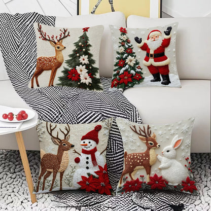 Christmas Cover Festival Elk Rabbit Decoration Sofa Atmosphere Decoration Linen Pillow