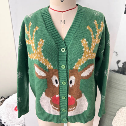 Christmas Sweater Women's Cardigan Deer Autumn And Winter