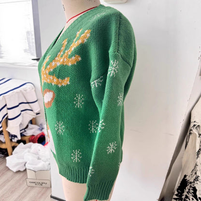Christmas Sweater Women's Cardigan Deer Autumn And Winter