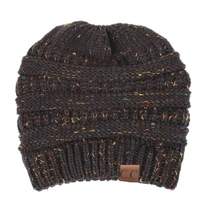 Ponytail Patch Knitted Winter Hat